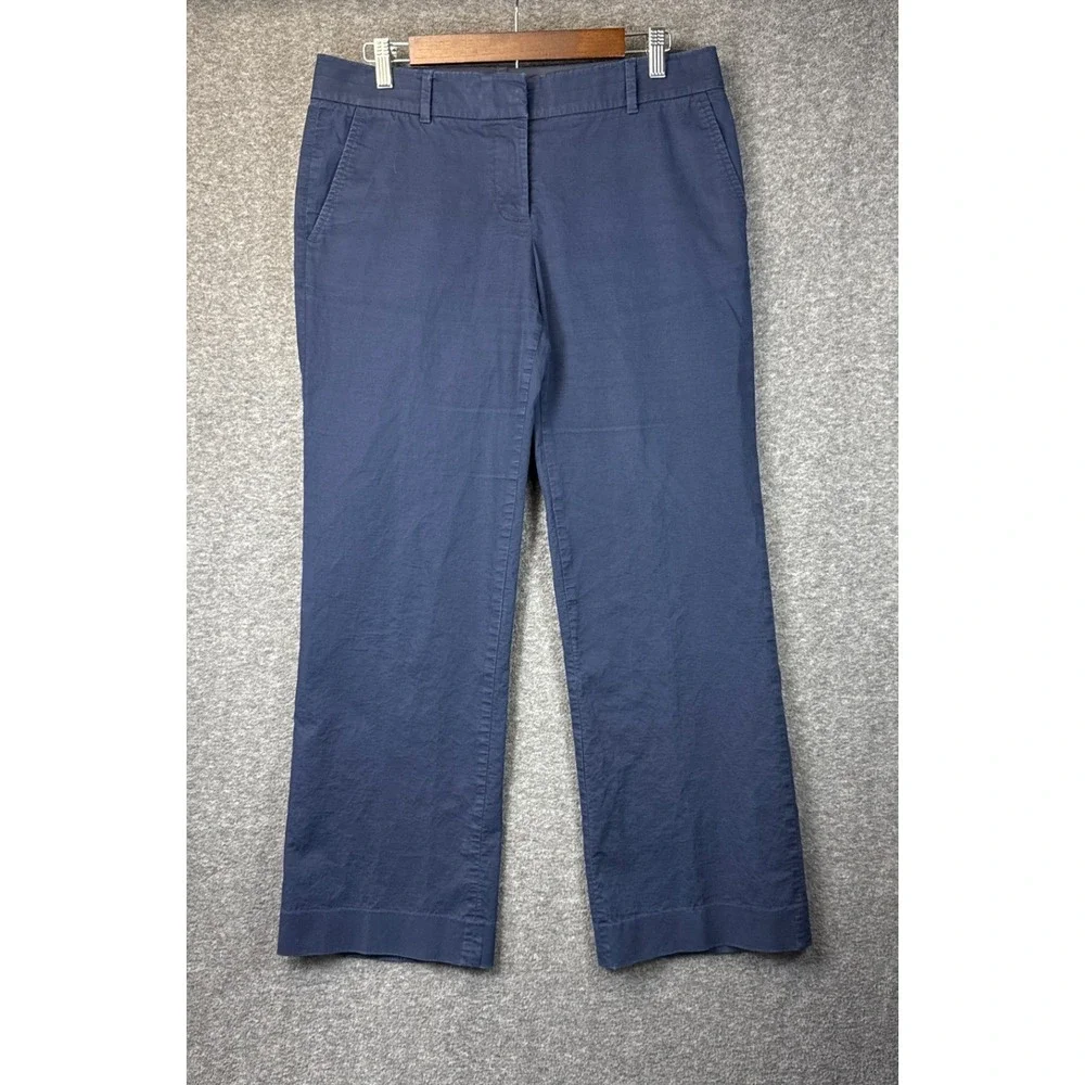 Tory Burch Navy Blue Straight Leg Stretch Pants Womens Size 8 Career Trousers